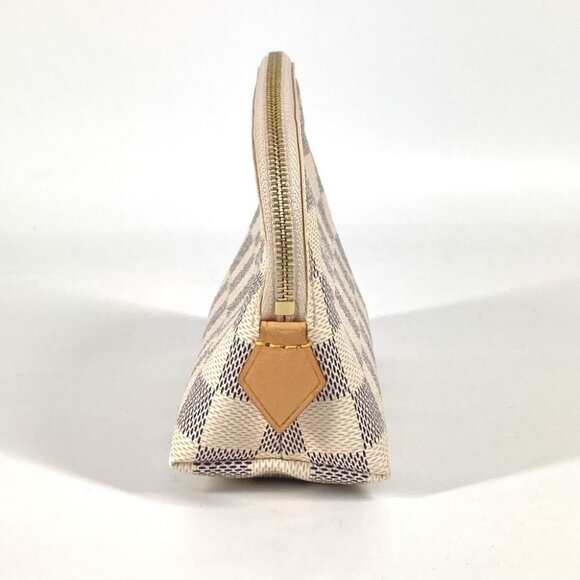 LOUIS VUITTON N60024 Damier Azur Pochette-Cosmetics Pouch Canvas White - Picture 14 of 15